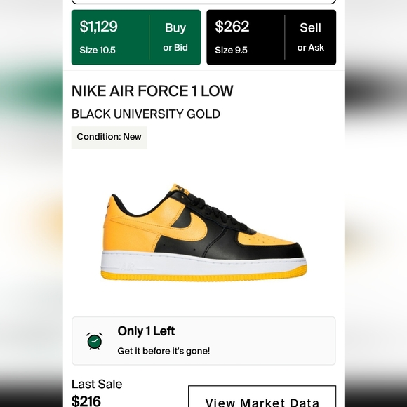 Air Force 1 Black University Gold - Picture 10 of 10